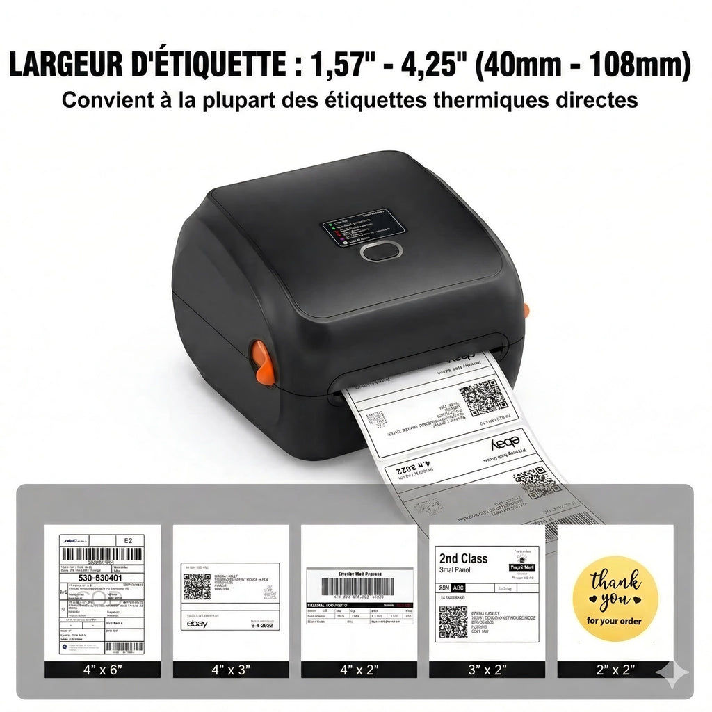 Imprimante Thermique -Étiquette (Bluetooth & USB)