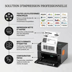 Imprimante Thermique Étiquette- Bluetooth & Sans Encre